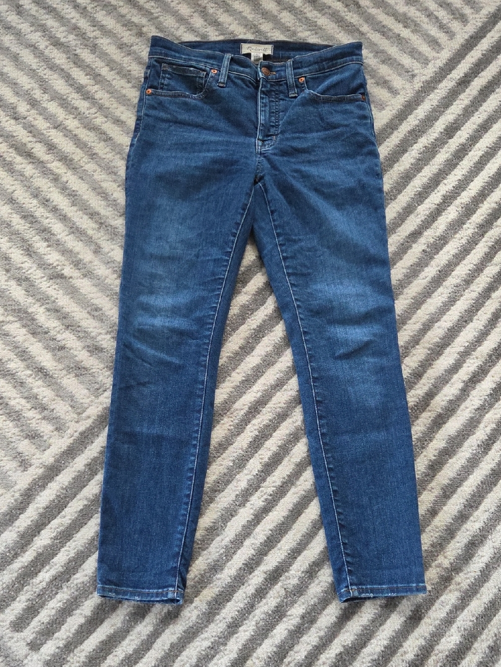 Madewell 9" Mid-Rise Skinny Jeans in Deep Blue Wash